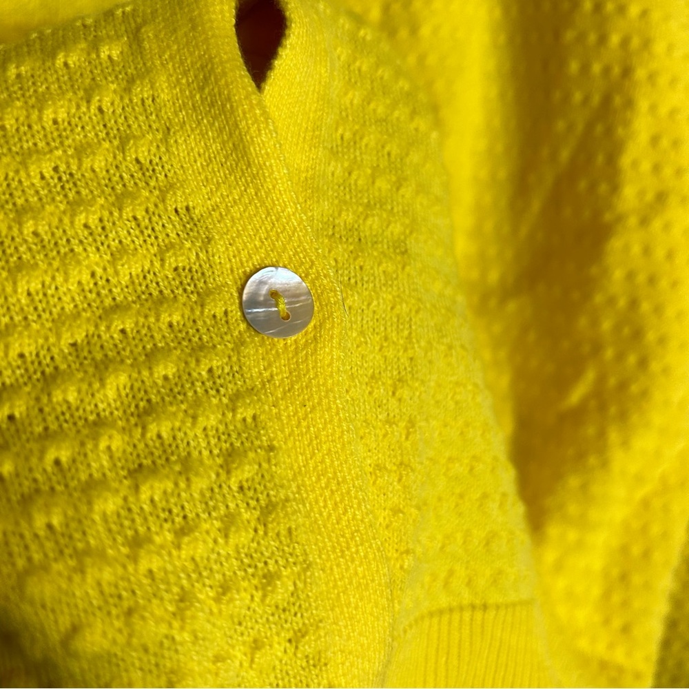 Draper James Button Front Cardigan Textured Yellow NWT XL - Picture 5 of 7